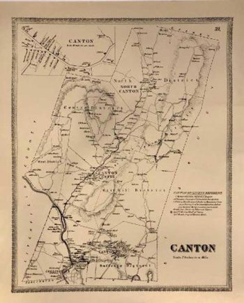 1869 Replica Map of Canton, CT